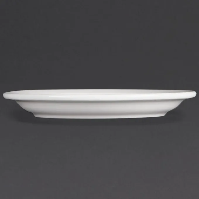 Assiettes à Bord Étroit Blanches 280 mm - Lot de 6 - Olympia