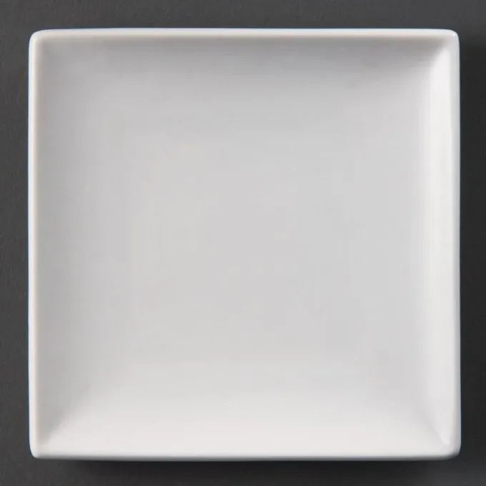 Assiettes Carrées Blanches 240(L)mm Lot de 12 Olympia