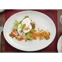 Assiettes Creuses Ovales en Porcelaine Blanche 254(L)x197(l)mm Athena Hotelware Lot de 12 Olympia
