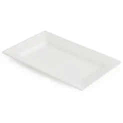 Assiettes en Céramique Rectangulaires 200 x 130 mm à Bord Large Lumina - Lot de 6