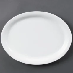 Assiettes Ovales Blanches 164(L) x 204(P)mm - Lot de 6 - Olympia