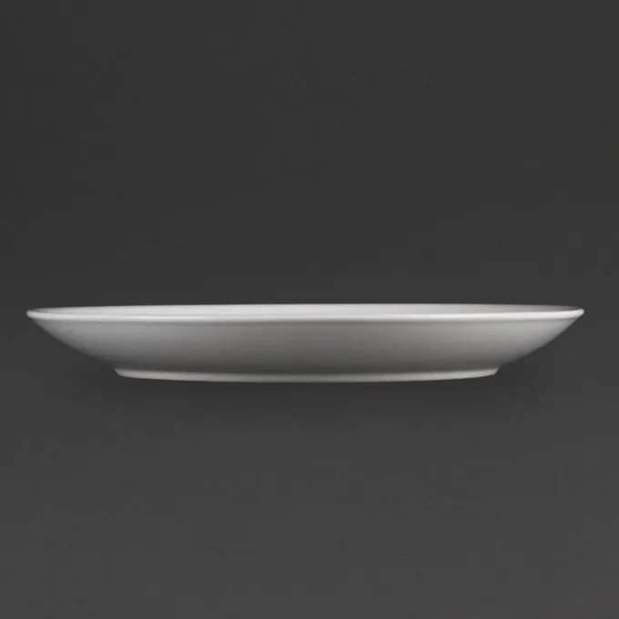 Assiettes Plates Rondes en Porcelaine Blanche 280 mm - Lot de 6 - Olympia