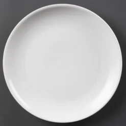 Assiettes Plates Rondes en Porcelaine Blanche 280 mm - Lot de 6 - Olympia