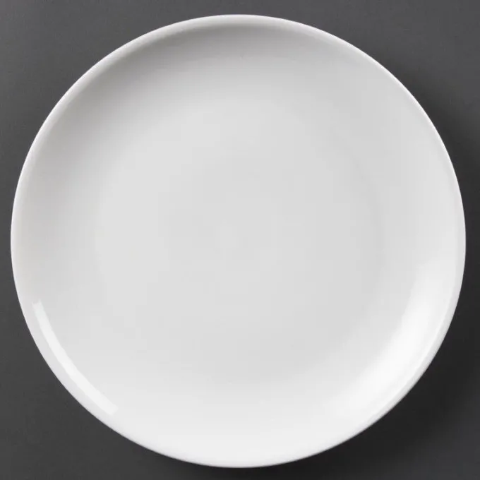 Assiettes Plates Rondes en Porcelaine Blanche 280 mm - Lot de 6 - Olympia