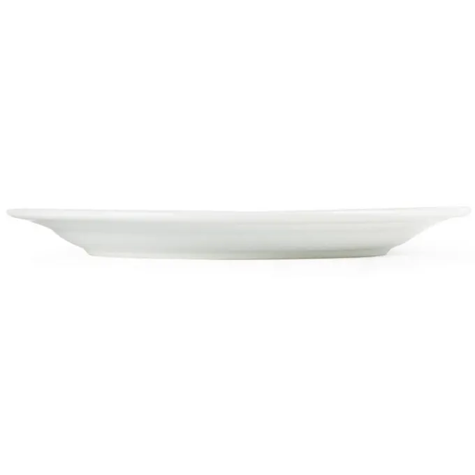 Assiettes Porcelaine à Bord Large Blanches 250(Ø)mm Lot de 12 Olympia
