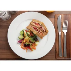 Assiettes Porcelaine à Bord Large Blanches 250(Ø)mm Lot de 12 Olympia