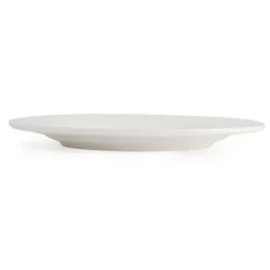 Assiettes Rondes en Céramique Blanche 200 mm à Bord Large Lumina - Lot de 6