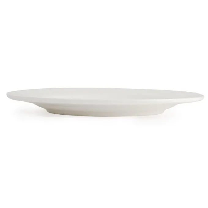Assiettes Rondes en Céramique Blanche 200 mm à Bord Large Lumina - Lot de 6