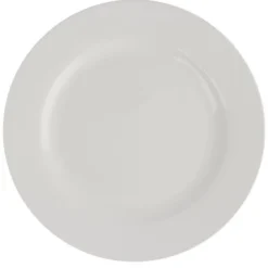 Assiettes Rondes en Céramique Blanche 200 mm à Bord Large Lumina - Lot de 6