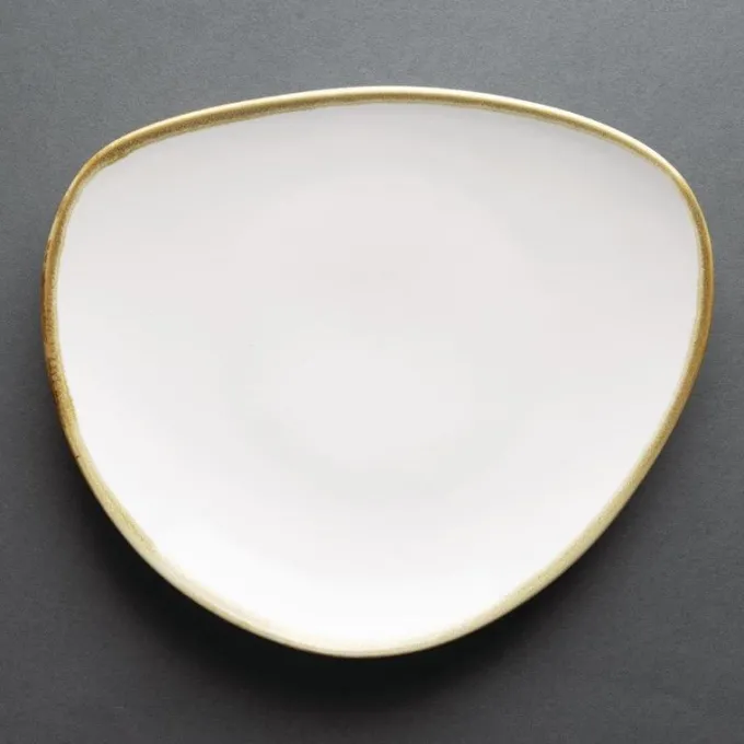 Assiettes Triangulaires Couleur Craie 230mm - Lot de 6 - Olympia Kiln