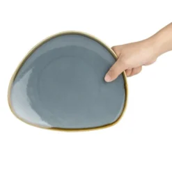 Assiette Triangulaire Couleur Océan Kiln 230 mm - Lot de 6 - Olympia