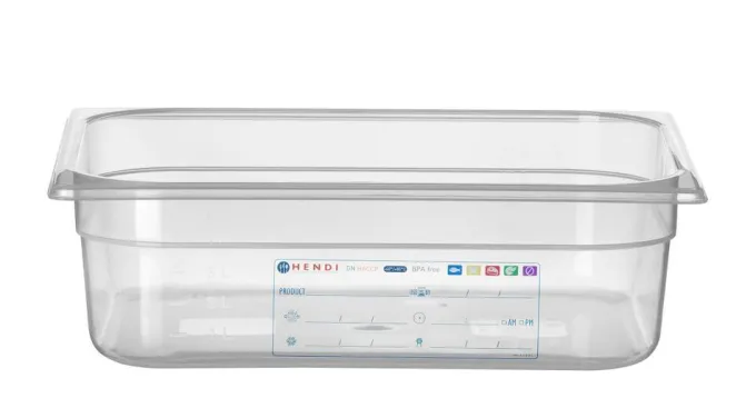 Bac de Stockage GN 1/2 6,5L Transparent 325x265x(P)100mm - Hendi