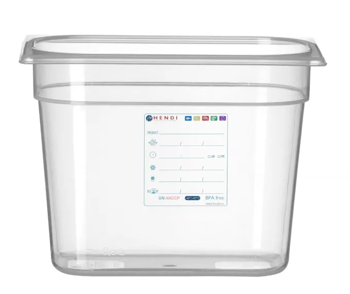 Bac Gastronorme GN 1/4 5,5L Transparent 265x162x(P)200 mm - Hendi