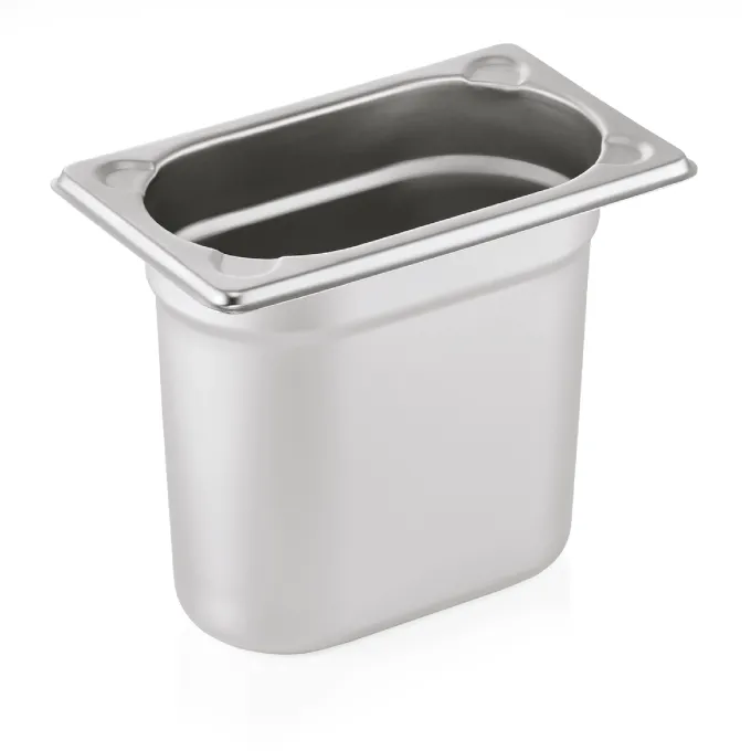 Bac GN 1/9 Inox Coins Gaufrés 1,5 L P 150 mm - Was Germany