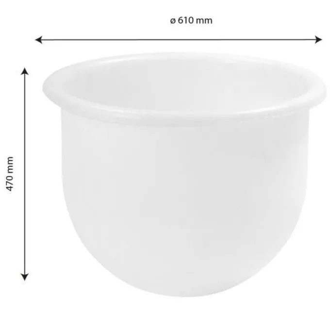 Bac grand volume hémisphérique 75 L - blanc - Gilac