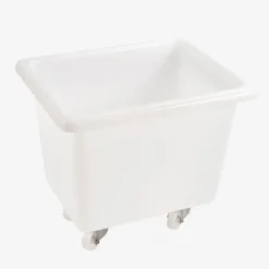 Bac grand volume 500 L - 2 roues fixes, 2 pivotantes avec freins - blanc - Gilac