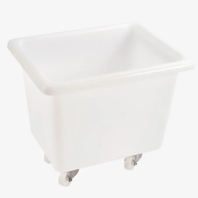 Bac grand volume 100 L - 2 roues fixes, 2 pivotantes avec freins - blanc - Gilac