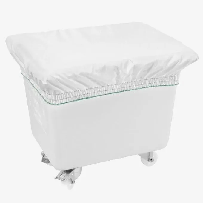 Bac grand volume 100 L - 2 roues fixes, 2 pivotantes avec freins - blanc - Gilac