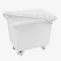 Bac grand volume 100 L - 2 roues fixes, 2 pivotantes avec freins - blanc - Gilac