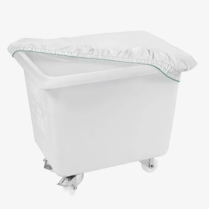 Bac grand volume 100 L - 2 roues fixes, 2 pivotantes avec freins - blanc - Gilac