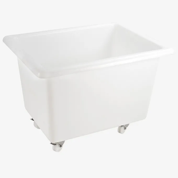 Bac grand volume 220 L - 2 roues fixes, 2 pivotantes avec freins - blanc - Gilac