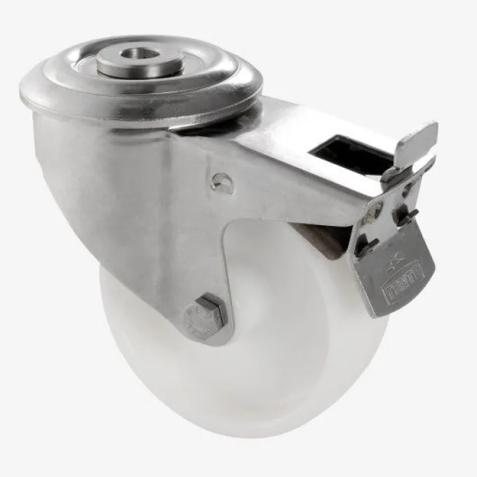 Bac grand volume 220 L - 2 roues fixes, 2 pivotantes avec freins - blanc - Gilac