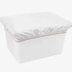 Bac grand volume 220 L - 2 roues fixes, 2 pivotantes avec freins - blanc - Gilac