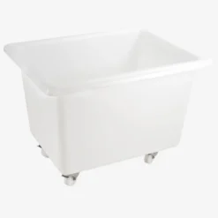 Bac grand volume 220 L - 4 roues pivotantes dont 2 avec freins - blanc - Gilac