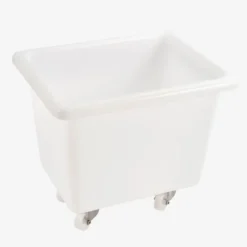 Bac grand volume 100 L - 4 roues pivotantes dont 2 avec freins - blanc - Gilac