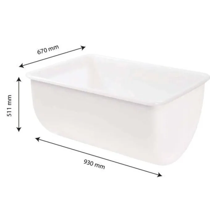 Bac grand volume semi-cylindrique 220 L - Blanc - Gilac