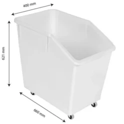Bac à ingrédients 80 L + 4 roues - blanc - Gilac
