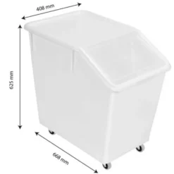 Bac à ingrédients 80 L + 4 roues + couvercle transparent - Gilac