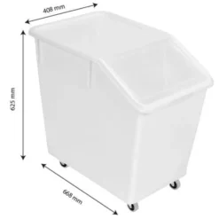 Bac à ingrédients 80 L + 4 roues + couvercle transparent - chape inox - Gilac