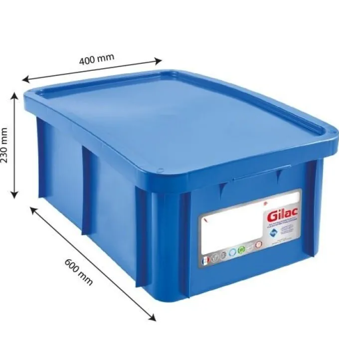 Bac 35 L Gilactiv® + couvercle - bleu - Gilac