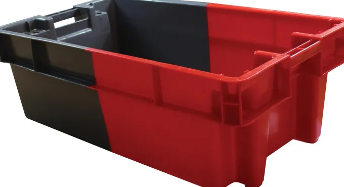Bac Long Gerbable et Emboitable Bicolore Rouge et Gris 66L - L2G