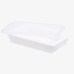 Bac Plat 2 Litres Blanc + Couvercle + Grille - Gilac