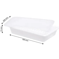 Bac Plat 2 Litres Blanc + Couvercle + Grille - Gilac