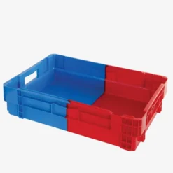 Bac plein empilable emboîtable 600 x 400 x 144 mm bicolore 25 L – bleu/rouge - Gilac