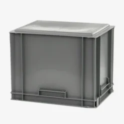 Bac plein 400 x 300 x 330 mm 30 L + couvercle solidaire - gris - Gilac