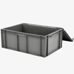 Bac plein 600 x 400 x 246 mm 45 L + couvercle solidaire - gris - Gilac