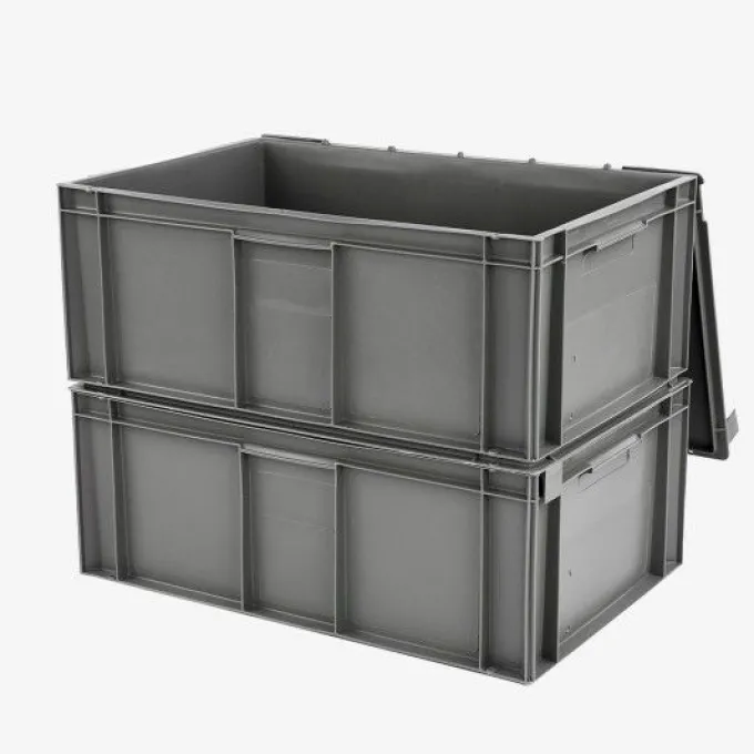 Bac plein 600 x 400 x 246 mm 45 L + couvercle solidaire - gris - Gilac