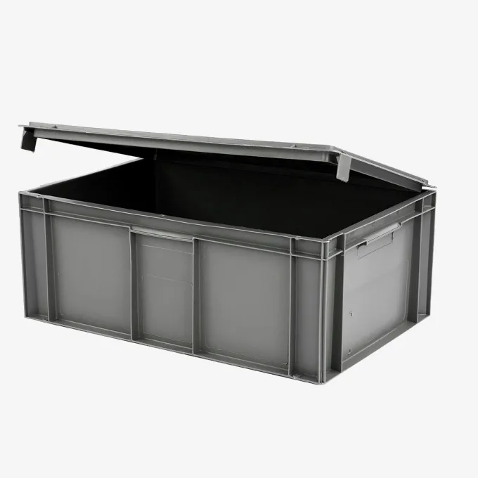 Bac plein 600 x 400 x 246 mm 45 L + couvercle solidaire - gris - Gilac