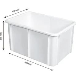 Bac rectangulaire 55 L - blanc - Gilac