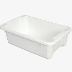 Bac renforcé rectangulaire empilable emboîtable 40 L - blanc - Gilac