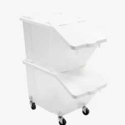 Bacs à ingrédients 30 L + couvercles + 4 roues - Lot de 2 - Gilac