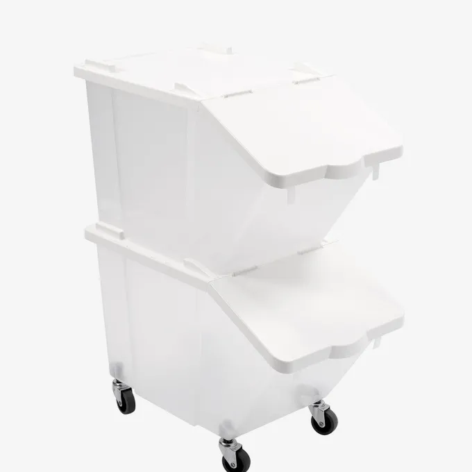 Bacs à ingrédients 30 L + couvercles + 4 roues - Lot de 2 - Gilac