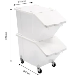 Bacs à ingrédients 30 L + couvercles + 4 roues - Lot de 2 - Gilac