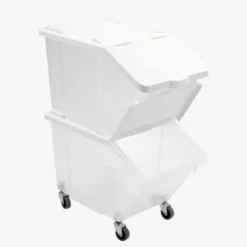 Bacs à ingrédients 30 L + couvercles + 4 roues - Lot de 2 - Gilac