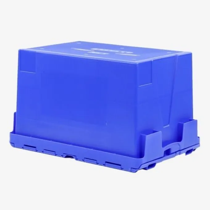 Bac 600 x 400 x 365 mm 65 L éco avec couvercle intégré - bleu - Gilac