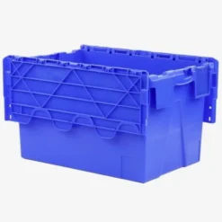 Bac 600 x 400 x 365 mm 65 L éco avec couvercle intégré - bleu - Gilac